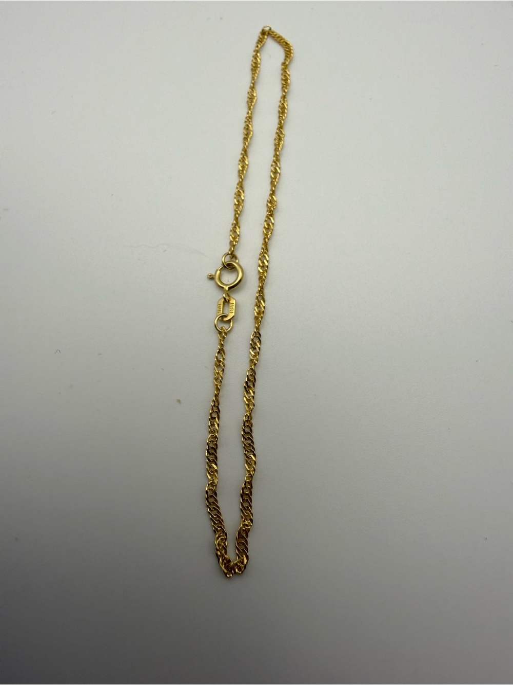 10k Solid Gold Singapore Rope Bracelet